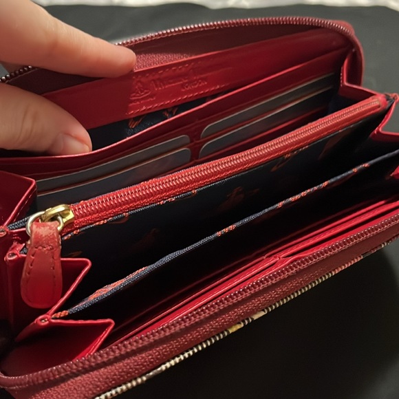 SOLD✨Vivienne Westwood✨ Red Tartan Orb Zippy Wallet EUC - Picture 12 of 17
